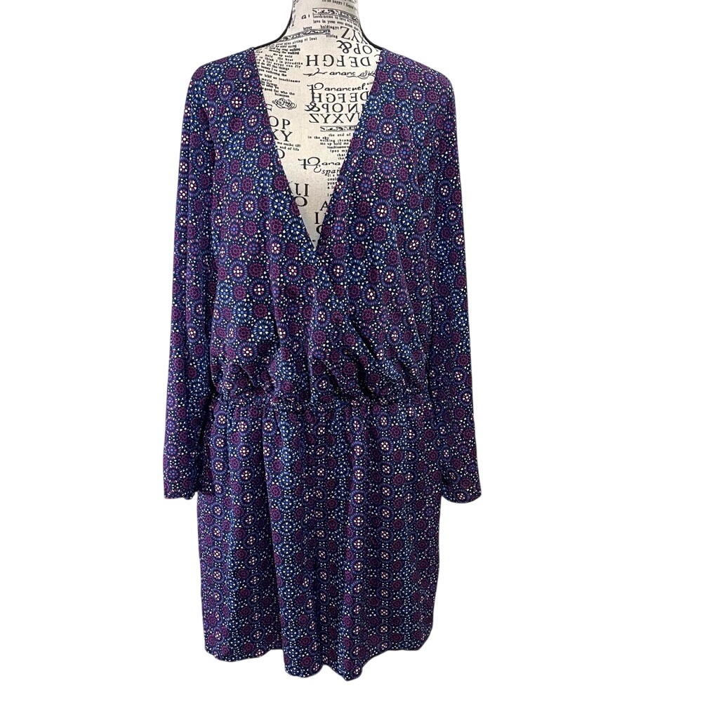 Lane Bryant Purple Patterned Jumpsuit‎